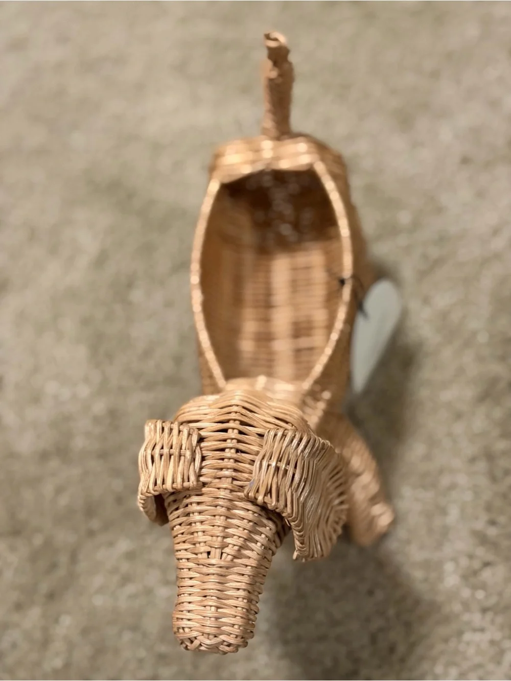 Threshold Rattan Dachshund pencil holder NWT